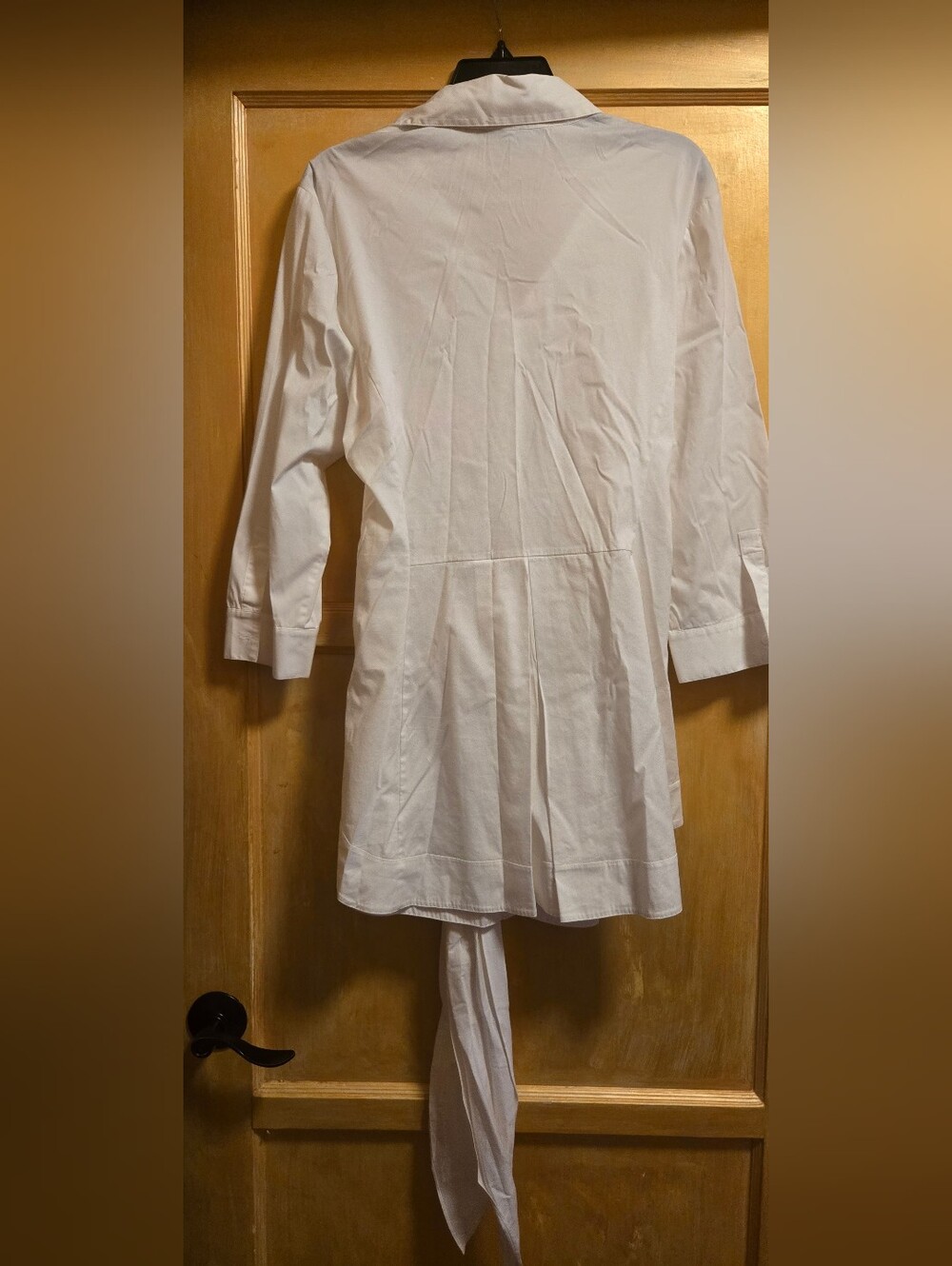 Lafayette 148 New York White Tie-Waist Button Down Shirt -  16 - Picture 2 of 3